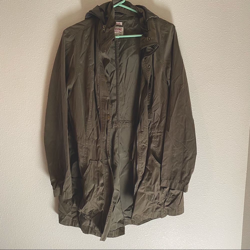 Army green utility jacket